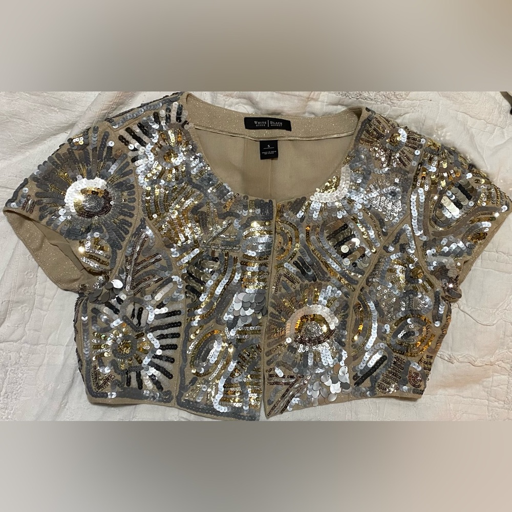 COPY - WHITE HOUSE BLACK MARKET 
SEQUINED BOLERO STYLE JACKET